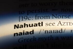 a page in a dictionary showing the word nahutl